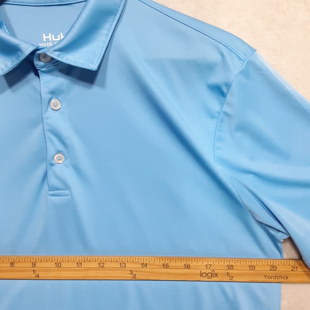 Huk Pursuit Mens Performance Polo Medium Marolina Blue UPF 50 - Picture 5 of 8
